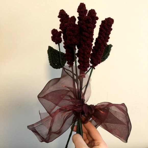 Crochet Flowers Bouquet - Burgundy - Picture 4 of 4